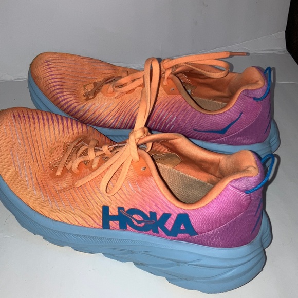 Hoka Vibrant Orange and Purple Sneakers Rincon 3 - Picture 3 of 9